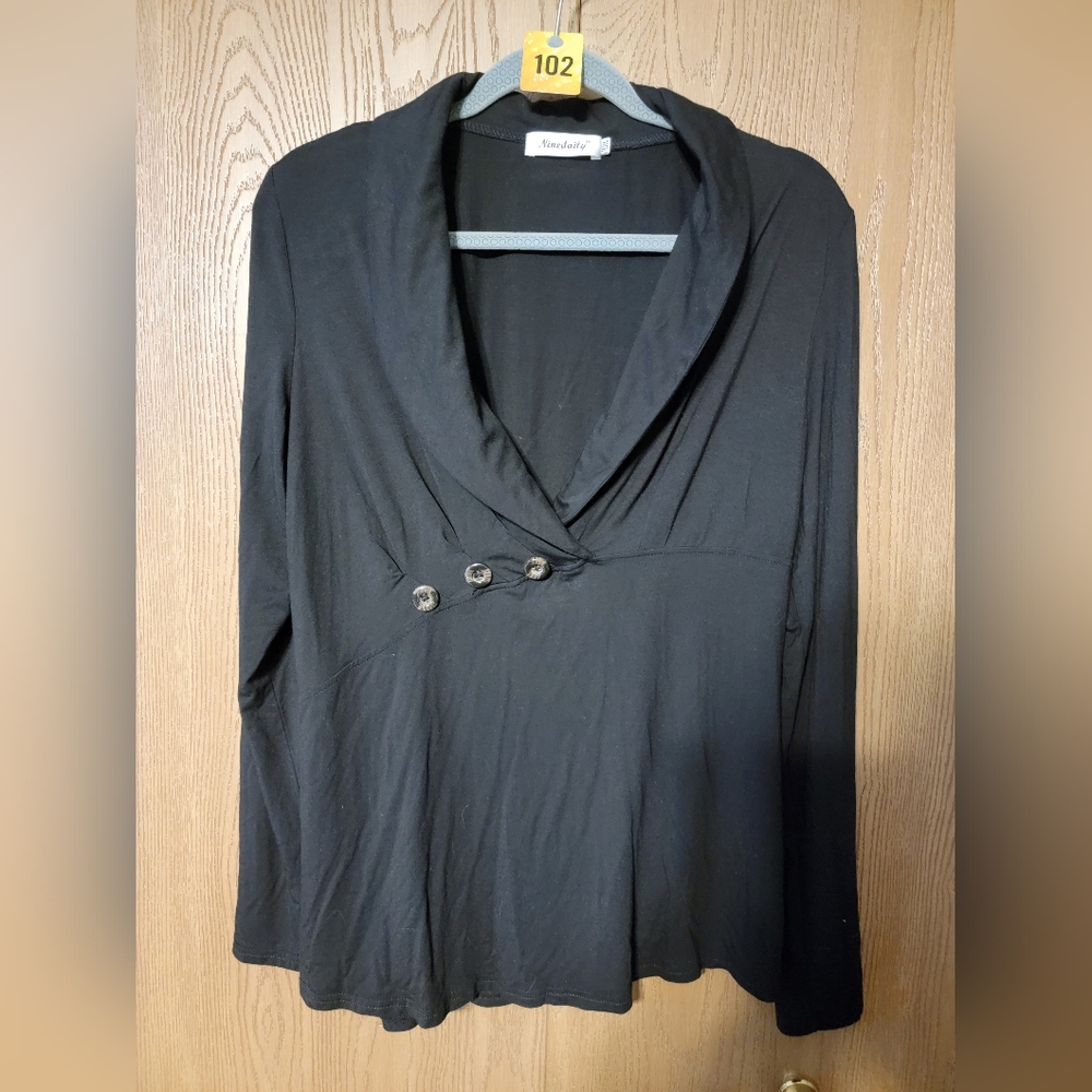 XXL Long Sleeve Dress Shirt Black
